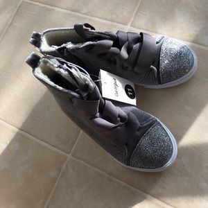 Cat & Jack velvet and glitter toe sneakers